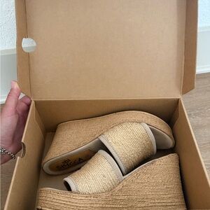 SBICCA Women's Tan Wedge Sandals